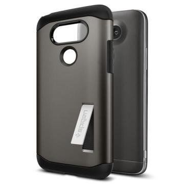 Spigen G5 ile Uyumlu Kılıf Slim Armor Gun Metal