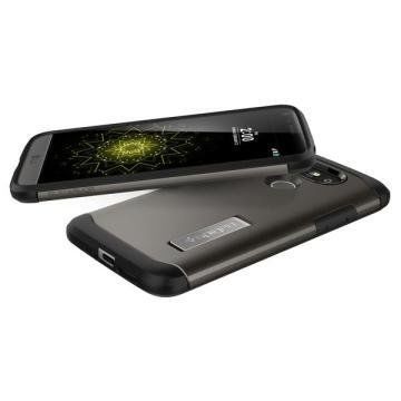 Spigen G5 ile Uyumlu Kılıf Slim Armor Gun Metal