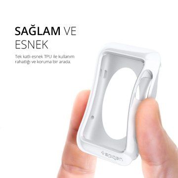 Spigen Apple Watch ile Uyumlu Kılıf Slim Armor (Ekran Koruyuculu) (38mm) Smooth White