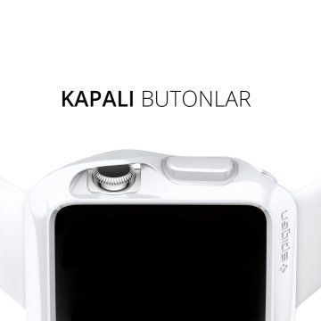 Spigen Apple Watch ile Uyumlu Kılıf Slim Armor (Ekran Koruyuculu) (38mm) Smooth White