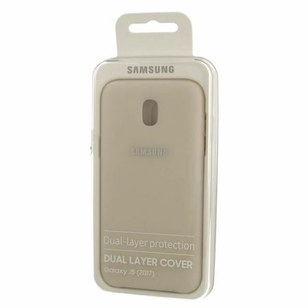 Galaxy J5 2017 ile Uyumlu Dual Layer Sert Kılıf Gold (Out)