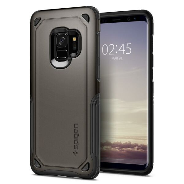 Spigen Galaxy S9 ile Uyumlu Kılıf Hybrid Armor Gunmetal