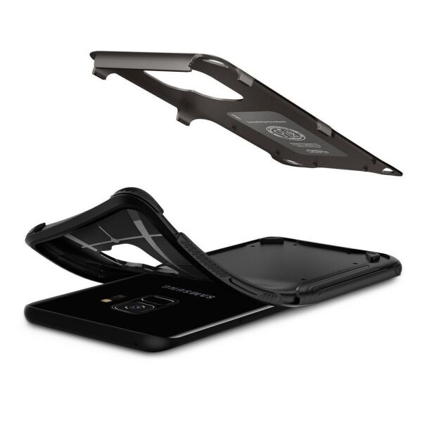 Spigen Galaxy S9 ile Uyumlu Kılıf Hybrid Armor Gunmetal