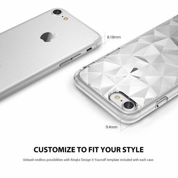 Ringke Air Prism 3D Elmas Yansıması iPhone 7 ile Uyumlu KIlıf Smoke Black