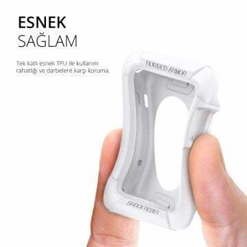 Spigen Apple Watch ile Uyumlu Kılıf Rugged Armor (Ekran Koruyuculu) (38mm) Smooth White