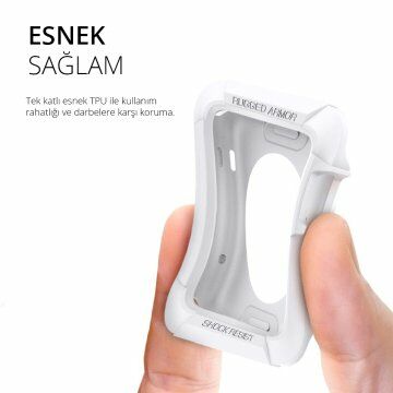 Spigen Apple Watch ile Uyumlu Kılıf Rugged Armor (Ekran Koruyuculu) (38mm) Smooth White