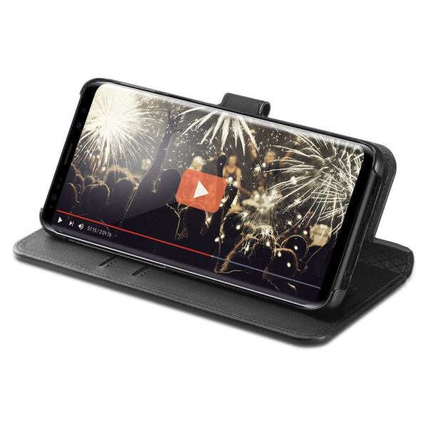 Spigen Galaxy S9 ile Uyumlu Kılıf Wallet S Cüzdan Black