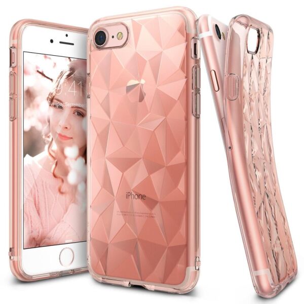 Ringke Air Prism 3D Elmas Yansıması iPhone 7 ile Uyumlu KIlıf Rose Gold