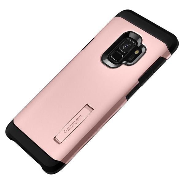 Spigen Galaxy S9 ile Uyumlu Kılıf Tough Armor Rose Gold