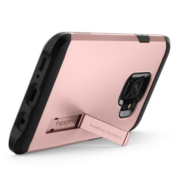 Spigen Galaxy S9 ile Uyumlu Kılıf Tough Armor Rose Gold