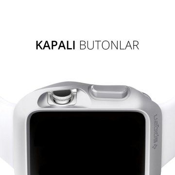 Spigen Apple Watch ile Uyumlu Kılıf Slim Armor (Ekran Koruyuculu) (38mm) Satin Silver