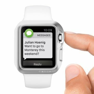 Spigen Apple Watch ile Uyumlu Kılıf Slim Armor (Ekran Koruyuculu) (38mm) Satin Silver