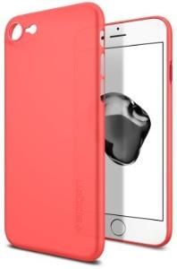 Spigen iPhone 7 ile Uyumlu Kılıf Air Skin Ultra İnce 4 Tarafı Tam Koruma Crimson Red