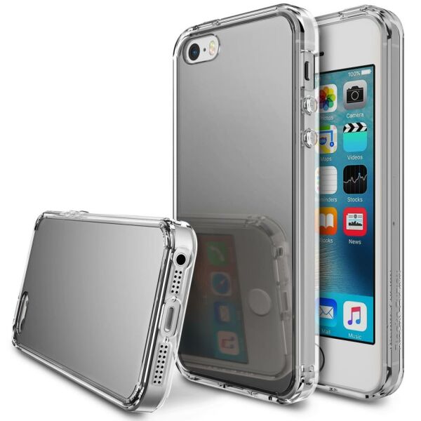 Ringke Mirror Fusion iPhone SE/ 5S/ 5 ile Uyumlu Aynalı Kılıf Silver