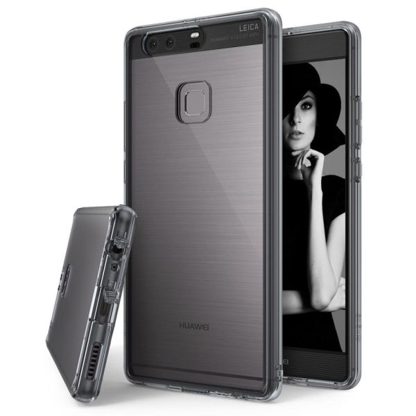 Ringke Fusion P9 Plus ile Uyumlu Kılıf Smoke Black TPU Bumper Extra Darbe Emici