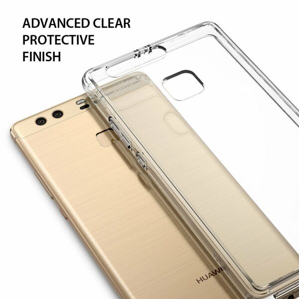 Ringke Fusion P9 Plus ile Uyumlu Kılıf Smoke Black TPU Bumper Extra Darbe Emici