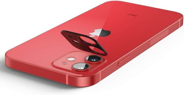 Spigen iPhone 12 Mini ile Uyumlu Kamera Lens Cam Ekran Koruyucu Glas.tR Optik (2 Adet) Red