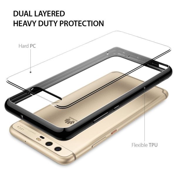 Ringke Fusion P10 Plus ile Uyumlu Kılıf Ink Black TPU Bumper Extra Darbe Emici