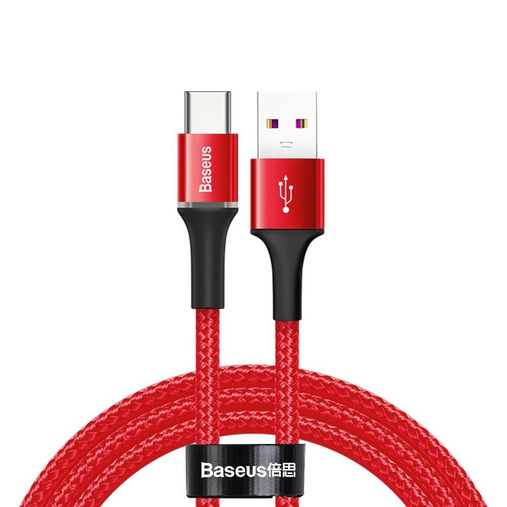 Baseus Halo Serisi Type-C Data Şarj Kablosu 50cm CATGH-F09 Kırmızı