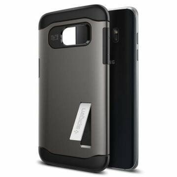 Spigen Galaxy S7 Edge ile Uyumlu Kılıf Slim Armor Gun Metal