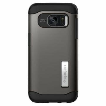 Spigen Galaxy S7 Edge ile Uyumlu Kılıf Slim Armor Gun Metal