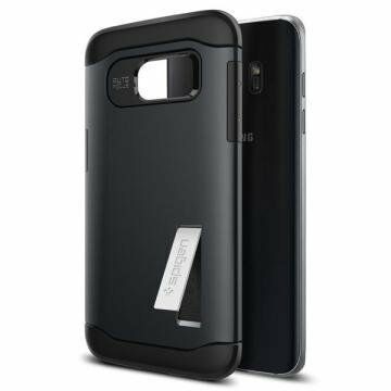 Spigen Galaxy S7 Edge ile Uyumlu Kılıf Slim Armor Metal Slate