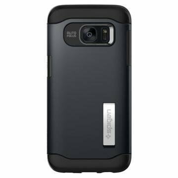 Spigen Galaxy S7 Edge ile Uyumlu Kılıf Slim Armor Metal Slate