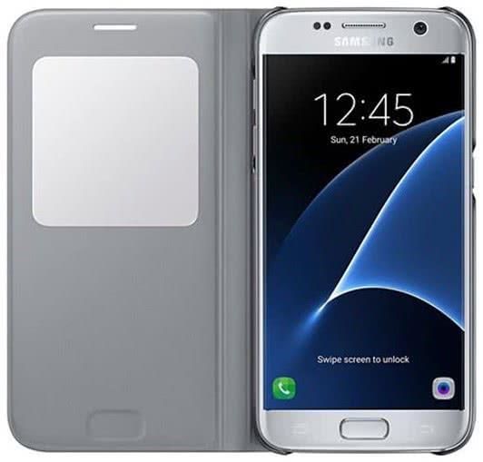 Galaxy S7 ile Uyumlu S View Cover Kılıf Gri EF-CG930PSEGWW (Out)