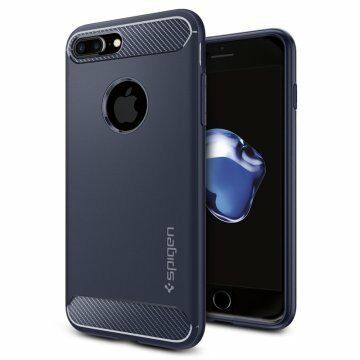 Spigen iPhone 7 Plus / 8 Plus ile Uyumlu Kılıf Rugged Armor Midnight Blue