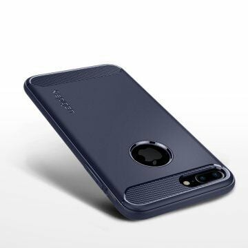 Spigen iPhone 7 Plus / 8 Plus ile Uyumlu Kılıf Rugged Armor Midnight Blue