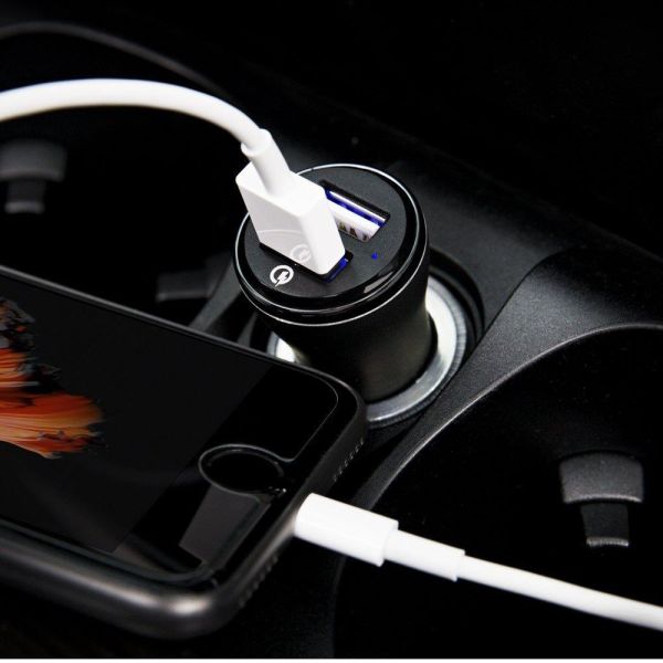 Spigen F27QC Hızlı Şarj 3.0 Araç Şarjı Çift Giriş USB QC 3.0 Qualcomm