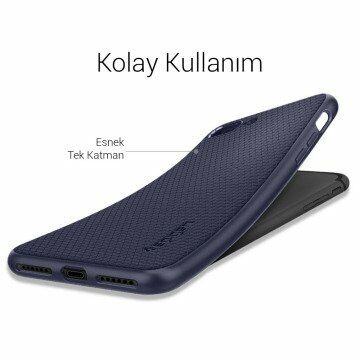 Spigen iPhone 7 Plus / 8 Plus ile Uyumlu Kılıf Liquid Air Armor Midnight Blue
