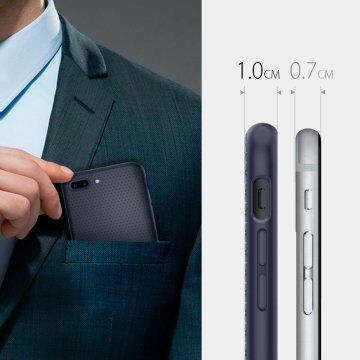 Spigen iPhone 7 Plus / 8 Plus ile Uyumlu Kılıf Liquid Air Armor Midnight Blue