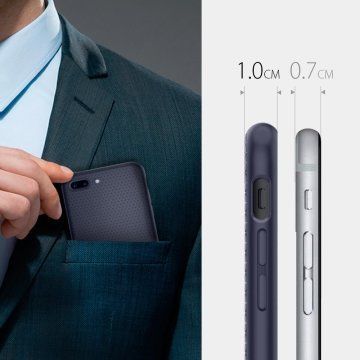 Spigen iPhone 7 Plus / 8 Plus ile Uyumlu Kılıf Liquid Air Armor Midnight Blue