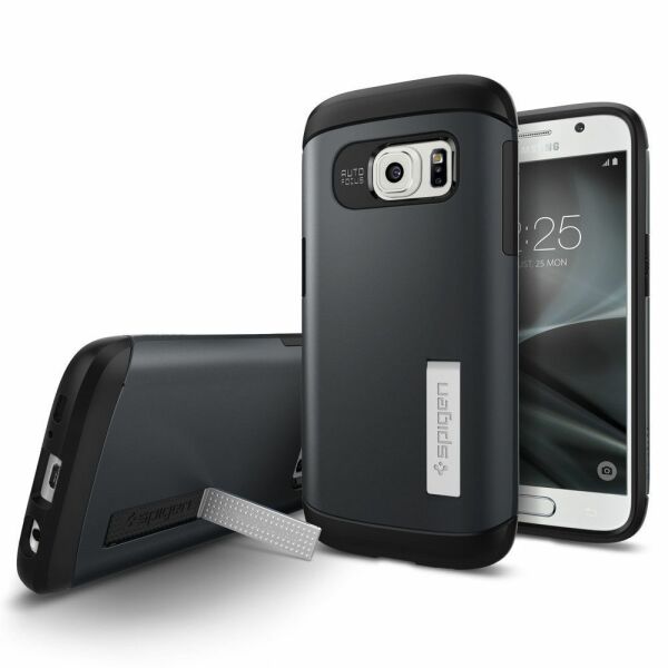 Spigen Galaxy S7 ile Uyumlu Kılıf Slim Armor Metal Slate