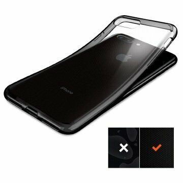 Spigen iPhone 7 Plus / 8 Plus ile Uyumlu Kılıf Liquid Crystal 4 Tarafı Tam Koruma Space Crystal