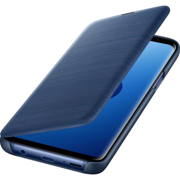 Galaxy S9 ile Uyumlu Led  View Cover Kılıf Mavi EF-NG960PLEGWW (Out)