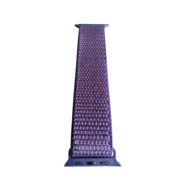 Apple Watch ile Uyumlu 42-44mm Kumaş Kordon Lacivert/Mor