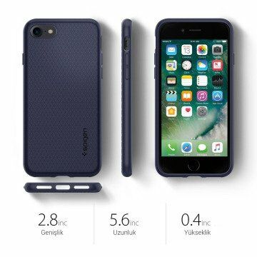 Spigen iPhone 7/8 ile Uyumlu Kılıf Liquid Air Armor Midnight Blue