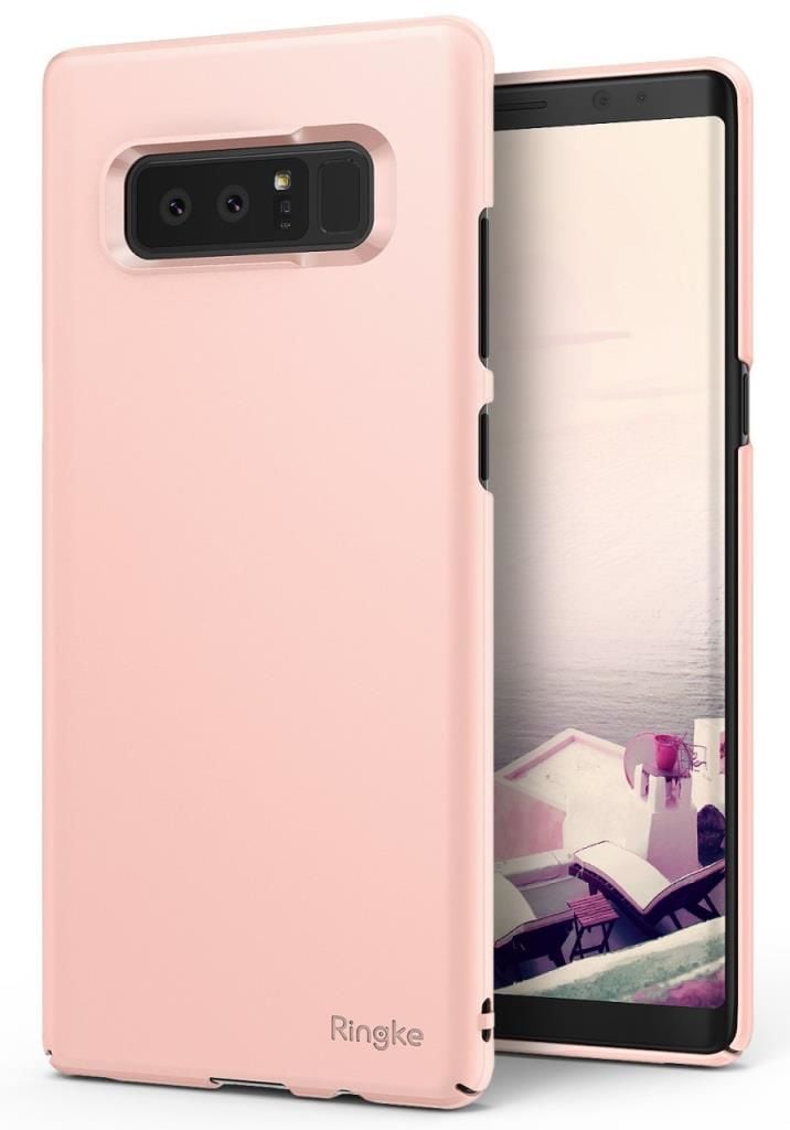 Ringke Slim Galaxy Note 8 ile Uyumlu KIlıf Peach Pink