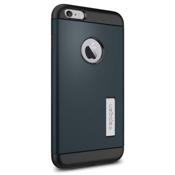 Spigen iPhone 6s Plus/6 Plus ile Uyumlu Kılıf Slim Armor Metal Slate