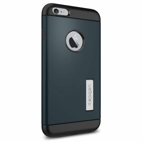 Spigen iPhone 6s Plus/6 Plus ile Uyumlu Kılıf Slim Armor Metal Slate