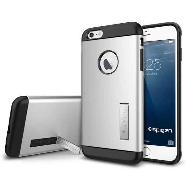 Spigen iPhone 6 Plus/6s Plus ile Uyumlu Kılıf Slim Armor Satin Silver
