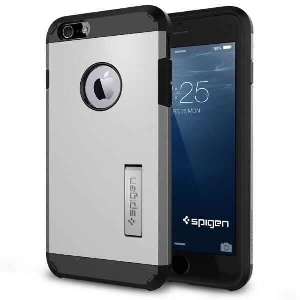 Spigen iPhone 6 Plus/6s Plus ile Uyumlu Kılıf Slim Armor Satin Silver