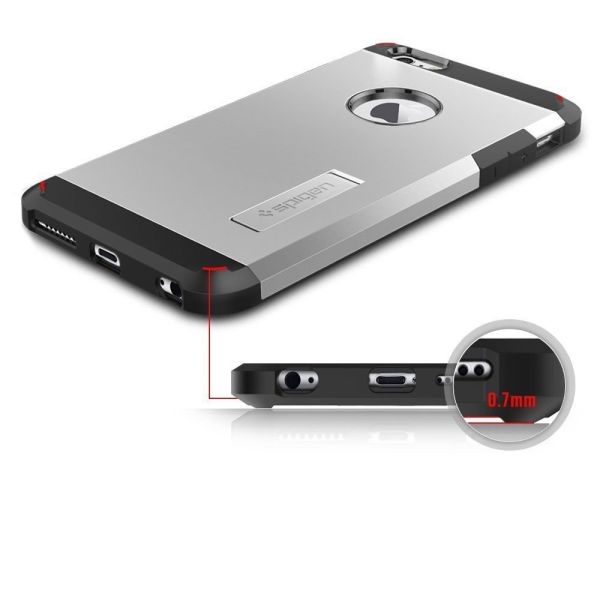 Spigen iPhone 6 Plus/6s Plus ile Uyumlu Kılıf Slim Armor Satin Silver