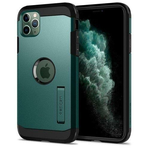 Spigen iPhone 11 Pro Max ile Uyumlu Kılıf Tough Armor XP Midnight Green