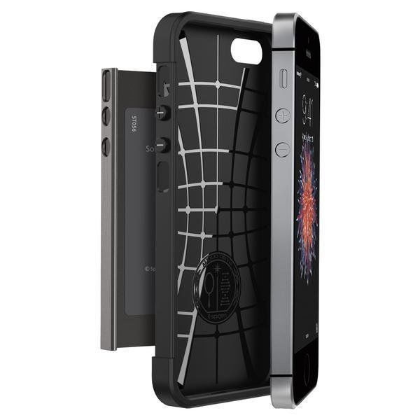 Spigen iPhone 5,5s,SE ile Uyumlu Kılıf Slim Armor Gun Metal