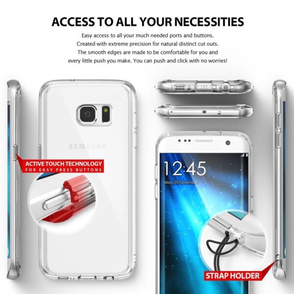Ringke Fusion Galaxy S7 Edge ile Uyumlu Kılıf Smoke Black TPU Bumper Extra Darbe Emici