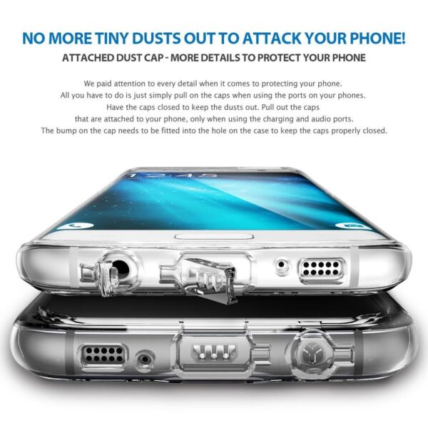 Ringke Fusion Galaxy S7 Edge ile Uyumlu Kılıf Smoke Black TPU Bumper Extra Darbe Emici
