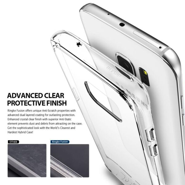 Ringke Fusion Galaxy S7 Edge ile Uyumlu Kılıf Smoke Black TPU Bumper Extra Darbe Emici